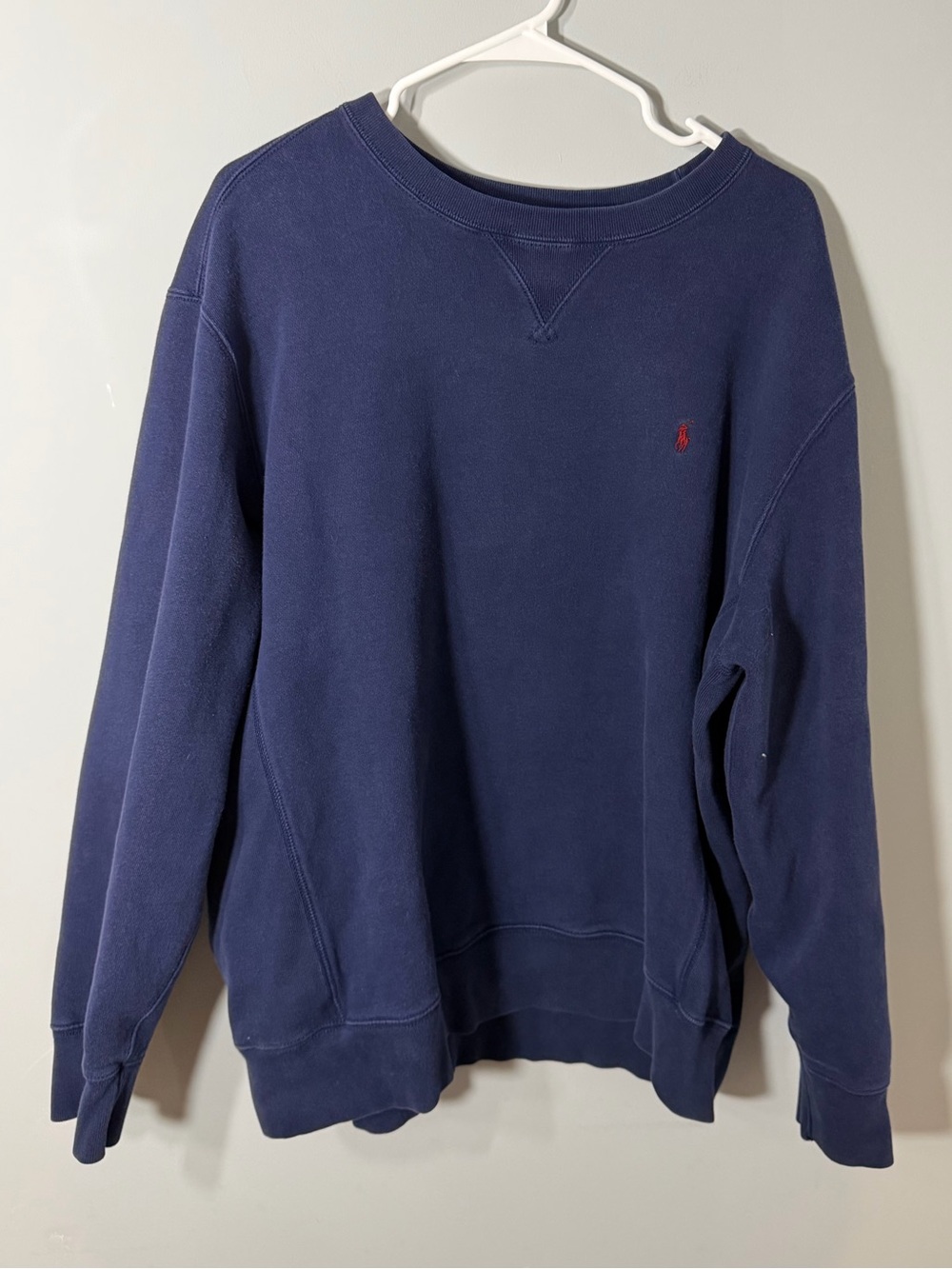 Ralph Lauren Navy Crewneck Sweatshirt with Red Pony